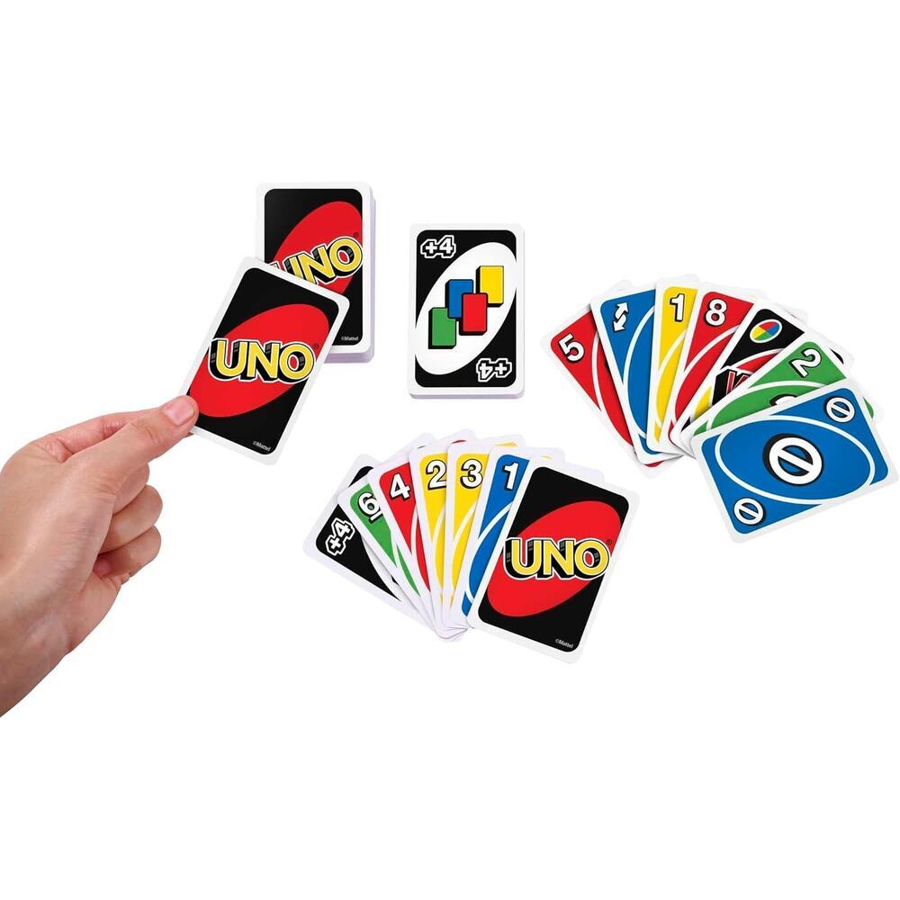 UNO Classic Card Game 112 Cards Customizable Erasable Wild Kids Gift Ages 7+ - Picture 5 of 6